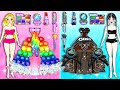 Rainbow VS Black Candy Dress Up Style - Barbie Transformation Handmade - DIY Arts & Paper Crafts