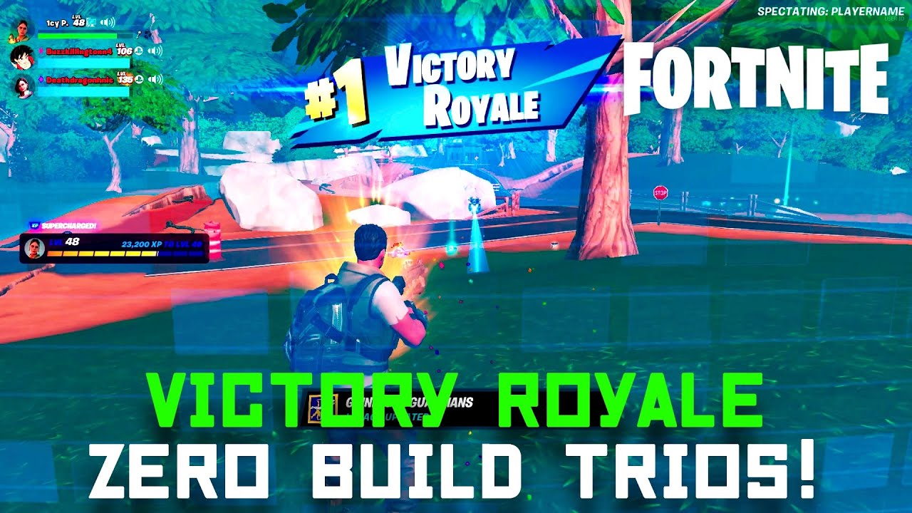Fortnite Victory Royale Zero Builds Trios Youtube