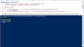 powershell dynamic menu