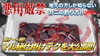 【悪用厳禁!!】地元の方しか知らないカニの釣り方!!マル秘仕掛けテク大公開!!