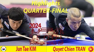 Highlights QUARTER-FINAL🏆Jun Tae KIM vs Quyet Chien TRAN | SEOUL World Cup 3-Cushion 2024