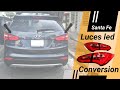 HYUNDAI SANTA FE 2015 INSTALACION LUCES LED TRASERAS