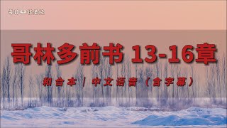 读圣经- 基督徒要如何生活｜《哥林多前书》13-16章 读经合辑｜中文语音（和合本，含字幕，真人朗读）｜每日读圣经