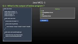 Java MCQ-1 Java static based question answer -1