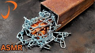 Making A Knife From Copper And Chains - ASMR