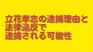 立花孝志の逮捕理由と法律違反で逮捕される可能性について。