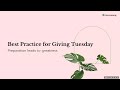 Giving Tuesday Strategies