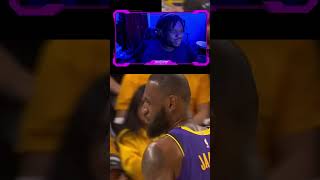 Lakers Fan Reacts To LeBron James hits fadeaway 3 to beat the buzzer vs Warriors 😱 Game 2 #shorts