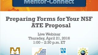 Webinar: Preparing Forms for Your NSF ATE Proposal