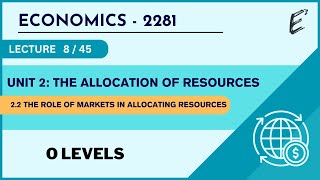 Class 08 - The role of markets in allocating resources (O Level Economics - 2281)