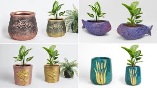 Cement pottery making || Cement flower vase - Indoor Tree planter Making