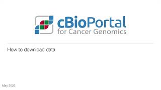 cBioPortal: How to download data