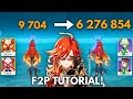 F2P: C0 Mavuika 6.2M Nuke Tutorial!! [Genshin Impact]