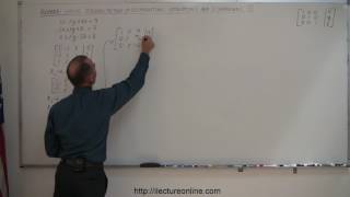 Algebra Solving Simultaneous Linear Equations by Gauss Jordan Elimination 3 by 3