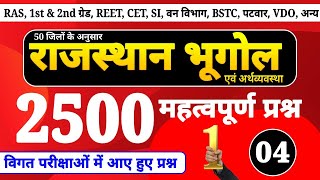 राजस्थान भूगोल 2500 प्रश्न (4) । rajasthan geography 2500 questions । rajasthan bhugol mcqs