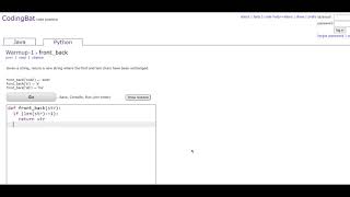 Warmup-1 (front_back) Python Tutoriall || Codingbat.com