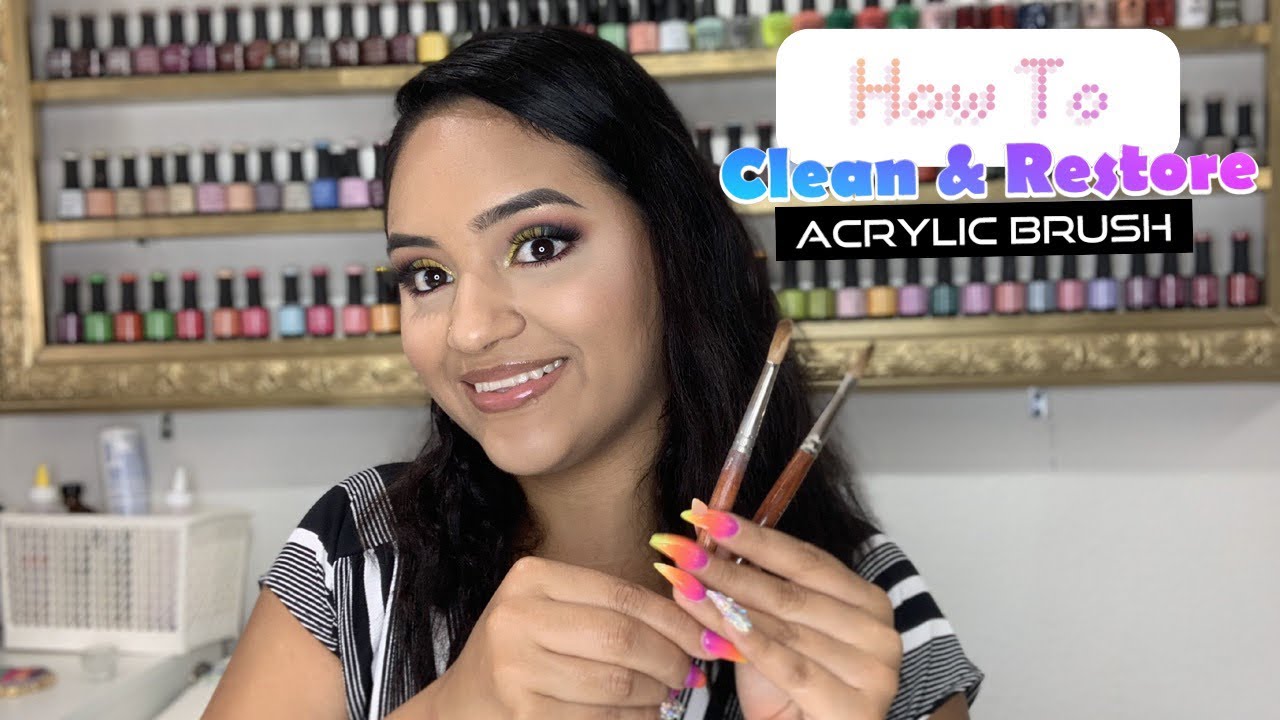 How To Clean And Restore Acrylic Brush - YouTube