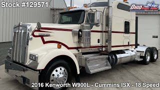 2016 KENWORTH W900L - 129571 - $119,999