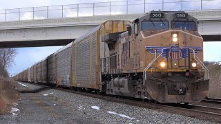 [4K] UP 5815 Pulls CSX Q245 Loaded Tesla Train, Clean CSX CM44AH Rebuild 7219 Leads Q634, and More!