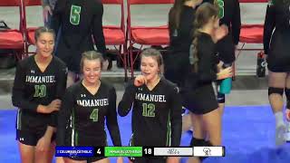 WIAA 2024 Div.  5 Girls State Volleyball Championships EC Immanuel Lutheran vs  Columbus Catholic