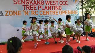 Children from Greenland Childcare performed for the Sengkang West Zone 'N' RC Opening Ceremony.