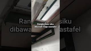 penggunaan rangka besi siku dimeja wastafel kamar mandi