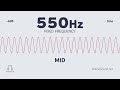 550 hz frequency sound. tone audio signal. sine waveform. mid