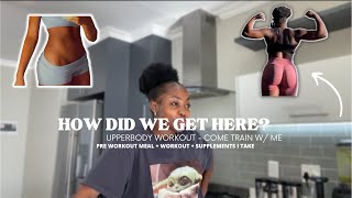 WORKOUT WITH ME: full upperbody workout, pre workout, supplements, creatine, tips, backgains