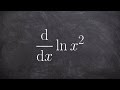 Using the power rule of logarithms to take the derivative of a natural log