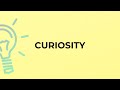 What is the meaning of the word CURIOSITY?