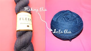 Winding my skein of yarn into a cake by hand - No Equipment Needed!