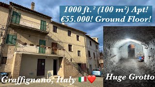 Charming Flat in Graffignano, Italy with Grotto for €55K! 🏡🇮🇹  2 Bdrms/1 Bath