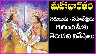 నకులుడు - సహదేవుడు గురించి మీకు తెలియని విశేషాలు | Mahabharatam | Nakula Sahadeva Story