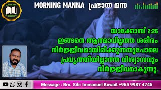 ഇങ്ങനെ ആത്മാവ് ഇല്ലാത്ത ശരീരം നിര്ജീവമായിരിക്കുന്നതു പോലെ പ്രവർത്തിയില്ലാത്ത വിശ്വാസവും നിര്ജീവമാകു