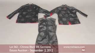 Three Modern Chinese Black Silk Garments