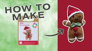 Kmart gingerbread man anko DIY crochet kit - how to make #kmartaustralia #crochettutorial #xmas