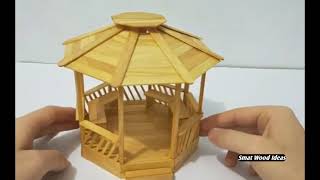 How to make popsicle stick Gazebo. diy || Wooden beaitiful diy | Smart Wood Ideas