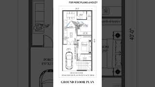 20x40 west Facing House Plan with Parking #houzy #1bhk #homedesign #floorplan #westfacehouseplan