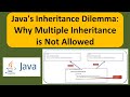 Java's Inheritance Dilemma: Why Multiple Inheritance is Not Allowed | Java Tutorial