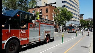 FIRE TRUCKS AND CHIEF RESPONDING ARE BLOCKED BY IDIOT DRIVER - MONTREAL FIRE DEPARTMENT | RARE