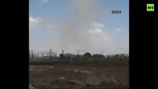 Turkish Artillery Shell - Hitting Syrian Positions