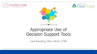 Decision Support Tools in Telephone Triage