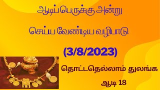 ஆடிப் பெருக்கு (3/8/2023) அன்று செய்ய வேண்டிய வழிபாடு | தொட்டதெல்லாம் துலங்க ஆடி 18 | #aanmegam