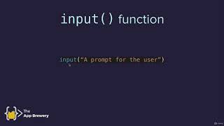 The Python Input Function | 100 Days of Code: The Complete Python Pro Bootcamp for 2022
