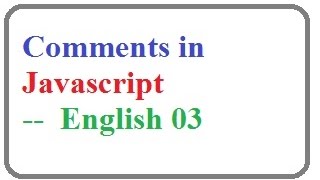 Comments in Java script -- English 03-vlr training