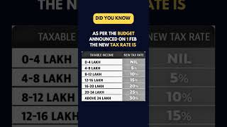 NEW TAX RATE AS PER THE BUDGET#budget#shorts #unionbudget2025 #budget #taxchanges #nirmalasitharaman