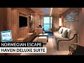 Norwegian Escape | Haven Deluxe Suite with Balcony HD Full Tour & Review 4K | NCL Cruises