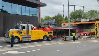 Recovering a struck container from under the Napier Street bridge in Footscray