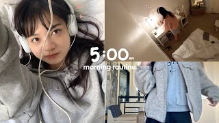 5 AM Morning Routine of a Uni Student: What I Eat, Study Vlog on Campus & University Life Stories