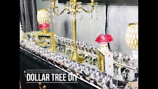 Glam Dollar Tree DIY Mirror| Glam Dollar Tree Table Runner | DIY Mirror | Totally Dazzled